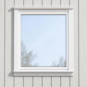Fastkarm vindu 3-lags glass hvitmalt
