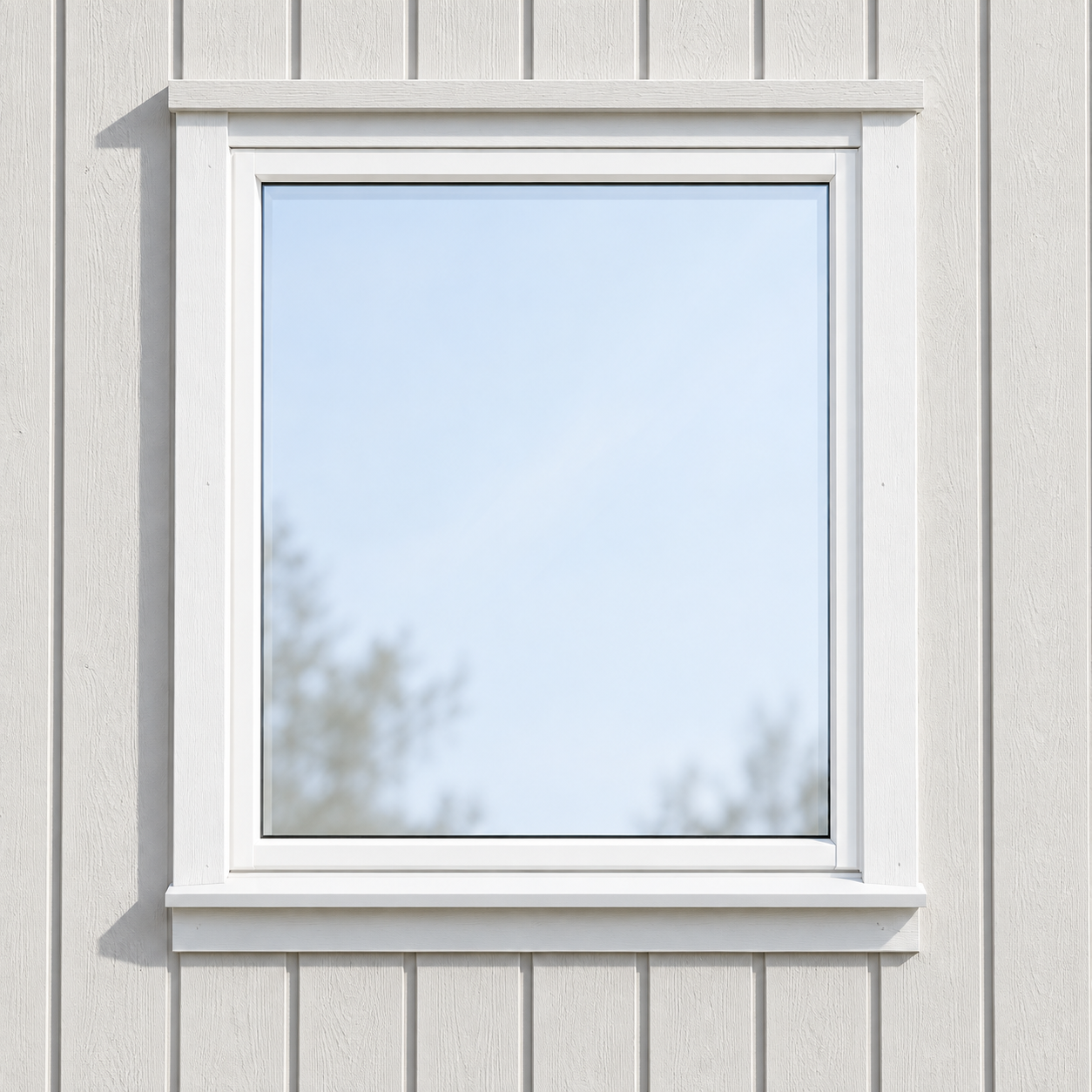 Fastkarm vindu 3-lags glass hvitmalt