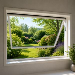 Toppsving hvitmalt 2-lags glass