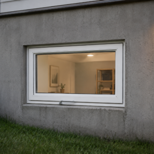 Topphengslet kjellervindu 2-lags glass