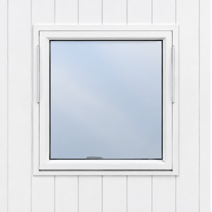 Toppsving vindu hvitmalt 3-lags glass