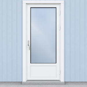 Balkongdør 3-lags glass hvitmalt høyre