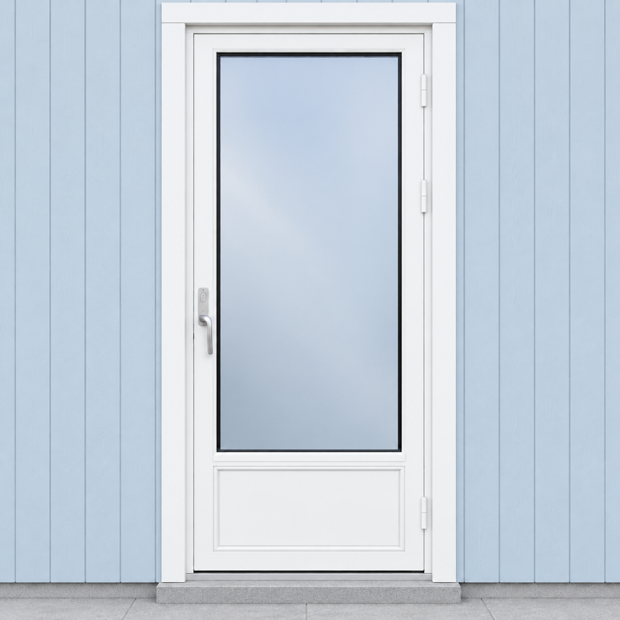 Balkongdør 3-lags glass hvitmalt høyre
